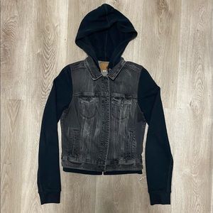 American Eagle Denim Sweatshirt Hoodie Jacket